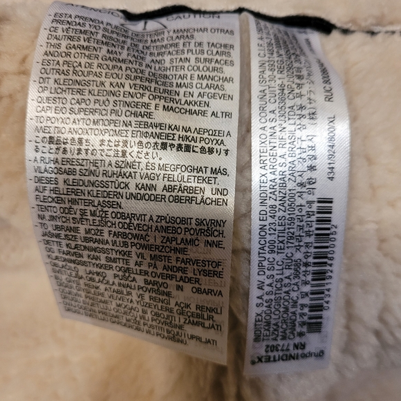 Zara Faux leather fleece collar jacket, size XL, dark brown - Picture 6 of 7